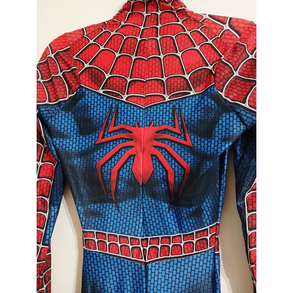 Spider-Man Cosplay Costume Mens Large Superhero Bodysuit Jumpsuit with Mask - Picture 3 of 6